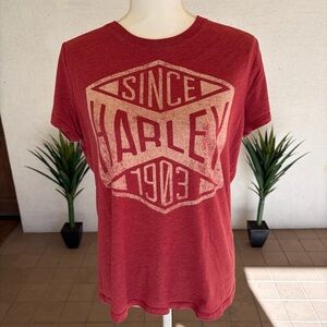 Harley Davidson Red Tee Shirt Size Large